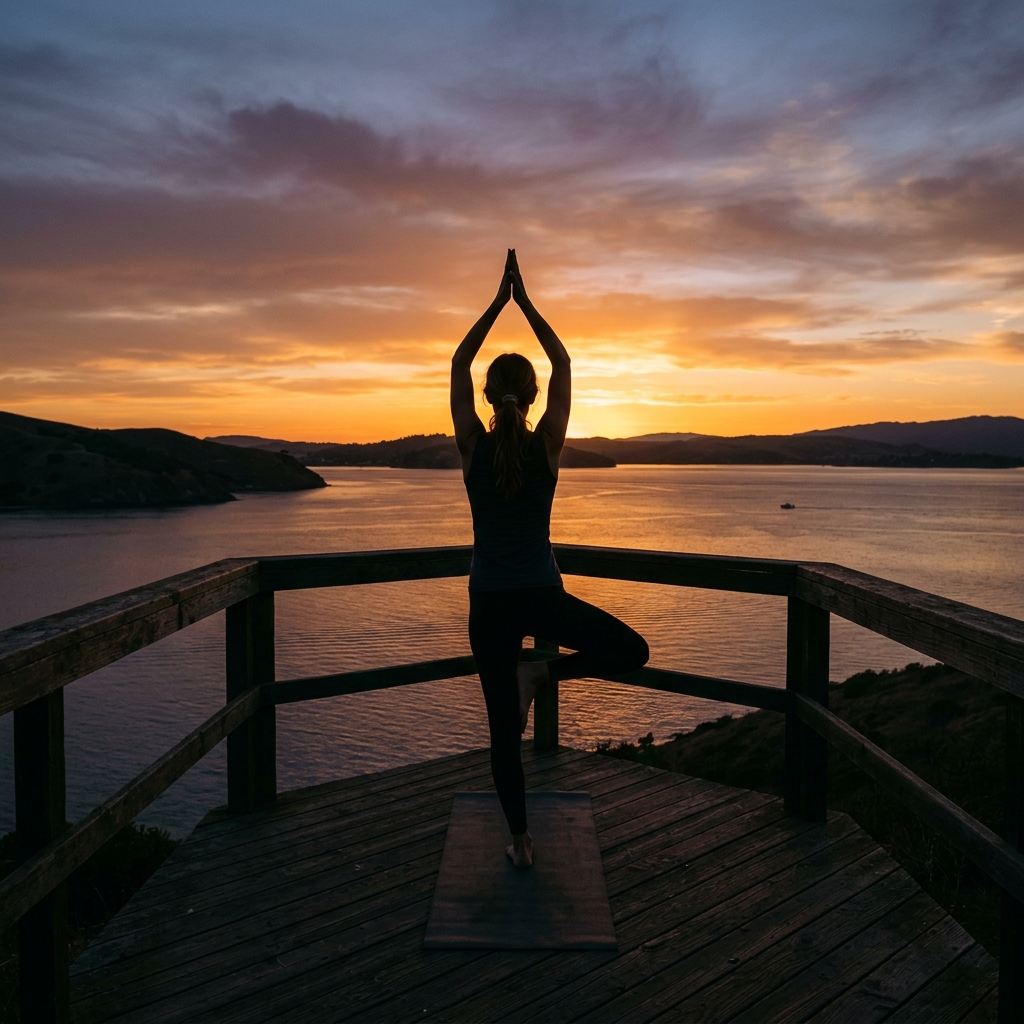 Yoga Pose at Sunset